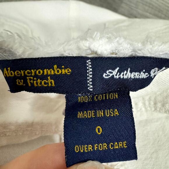 Y2K Abercrombie White Mid Rise Mirco Mini Skirt Faux Cut Waist Size 0 - Picture 8 of 8